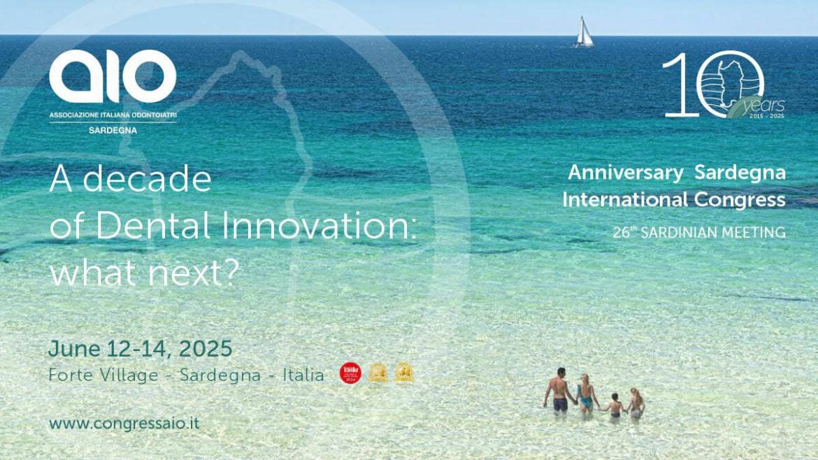 Banner del congresso AIO Sardegna 2025 — A decade of Dental Innovation: what next?